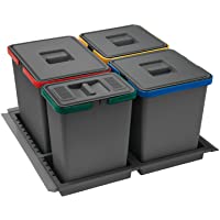 Los mejores  - ELLETIPI Metropolis PTC28 06050 2 F C10 PPV - Cubo de Basura de Reciclaje de cajón- Gris- 51 x 46 x 28 cm